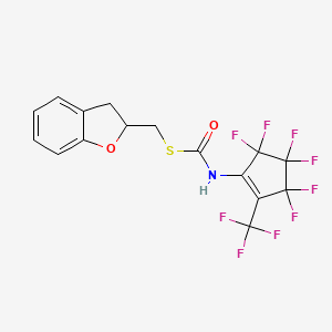 molecular formula C16H10F9NO2S B5192705 S-(2,3-dihydro-1-benzofuran-2-ylmethyl) [3,3,4,4,5,5-hexafluoro-2-(trifluoromethyl)-1-cyclopenten-1-yl]thiocarbamate 