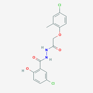 molecular formula C16H14Cl2N2O4 B5192709 5-chloro-N'-[(4-chloro-2-methylphenoxy)acetyl]-2-hydroxybenzohydrazide 