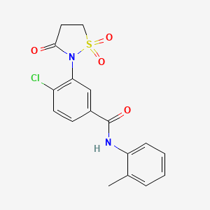 4-chloro-3-(1,1-dioxido-3-oxo-2-isothiazolidinyl)-N-(2-methylphenyl)benzamide