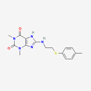 molecular formula C16H19N5O2S B5192774 1,3-dimethyl-8-({2-[(4-methylphenyl)thio]ethyl}amino)-3,7-dihydro-1H-purine-2,6-dione 