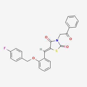 5-{2-[(4-fluorobenzyl)oxy]benzylidene}-3-(2-oxo-2-phenylethyl)-1,3-thiazolidine-2,4-dione