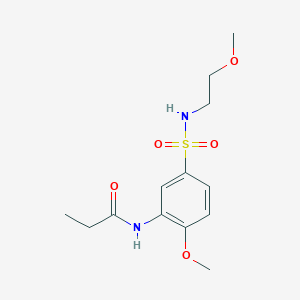 N-(2-methoxy-5-{[(2-methoxyethyl)amino]sulfonyl}phenyl)propanamide