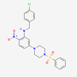 (4-chlorobenzyl){2-nitro-5-[4-(phenylsulfonyl)-1-piperazinyl]phenyl}amine