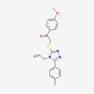 molecular formula C21H21N3O2S B5192906 2-{[4-allyl-5-(4-methylphenyl)-4H-1,2,4-triazol-3-yl]thio}-1-(4-methoxyphenyl)ethanone 