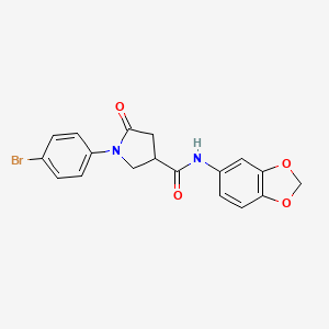 N-(1,3-benzodioxol-5-yl)-1-(4-bromophenyl)-5-oxopyrrolidine-3-carboxamide