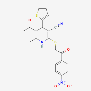 5-acetyl-6-methyl-2-{[2-(4-nitrophenyl)-2-oxoethyl]thio}-4-(2-thienyl)-1,4-dihydro-3-pyridinecarbonitrile