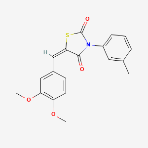 (5E)-5-[(3,4-dimethoxyphenyl)methylidene]-3-(3-methylphenyl)-1,3-thiazolidine-2,4-dione