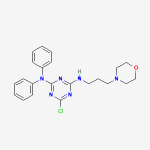 molecular formula C22H25ClN6O B5193047 6-chloro-N'-[3-(4-morpholinyl)propyl]-N,N-diphenyl-1,3,5-triazine-2,4-diamine 