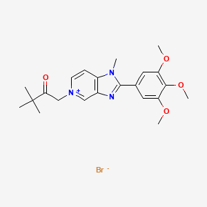 molecular formula C22H28BrN3O4 B5193049 5-(3,3-dimethyl-2-oxobutyl)-1-methyl-2-(3,4,5-trimethoxyphenyl)-1H-imidazo[4,5-c]pyridin-5-ium bromide 