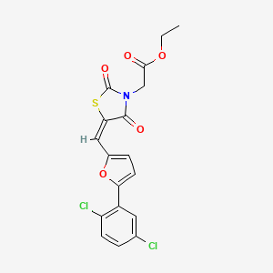 ethyl [(5E)-5-{[5-(2,5-dichlorophenyl)furan-2-yl]methylidene}-2,4-dioxo-1,3-thiazolidin-3-yl]acetate