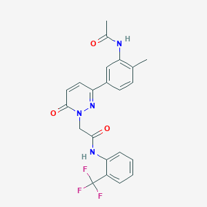 molecular formula C22H19F3N4O3 B5193088 2-[3-[3-(acetylamino)-4-methylphenyl]-6-oxo-1(6H)-pyridazinyl]-N-[2-(trifluoromethyl)phenyl]acetamide 