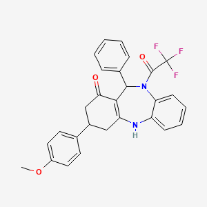 3-(4-methoxyphenyl)-11-phenyl-10-(trifluoroacetyl)-2,3,4,5,10,11-hexahydro-1H-dibenzo[b,e][1,4]diazepin-1-one