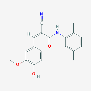 (Z)-2-cyano-N-(2,5-dimethylphenyl)-3-(4-hydroxy-3-methoxyphenyl)prop-2-enamide