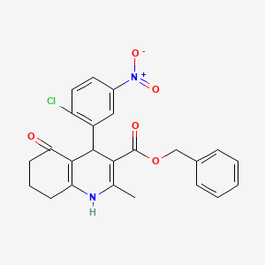 benzyl 4-(2-chloro-5-nitrophenyl)-2-methyl-5-oxo-1,4,5,6,7,8-hexahydro-3-quinolinecarboxylate