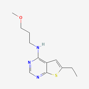 molecular formula C12H17N3OS B5193178 6-ethyl-N-(3-methoxypropyl)thieno[2,3-d]pyrimidin-4-amine 