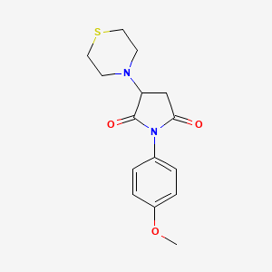 1-(4-methoxyphenyl)-3-(4-thiomorpholinyl)-2,5-pyrrolidinedione