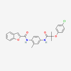 N-(4-{[2-(4-chlorophenoxy)-2-methylpropanoyl]amino}-2-methylphenyl)-1-benzofuran-2-carboxamide