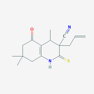 molecular formula C16H20N2OS B5193208 4,7,7-Trimethyl-5-oxo-3-prop-2-enyl-2-sulfanylidene-1,4,6,8-tetrahydroquinoline-3-carbonitrile 