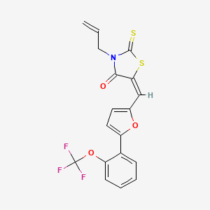 molecular formula C18H12F3NO3S2 B5193212 3-allyl-2-thioxo-5-({5-[2-(trifluoromethoxy)phenyl]-2-furyl}methylene)-1,3-thiazolidin-4-one 