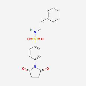 molecular formula C18H22N2O4S B5193214 N-[2-(1-cyclohexen-1-yl)ethyl]-4-(2,5-dioxo-1-pyrrolidinyl)benzenesulfonamide 