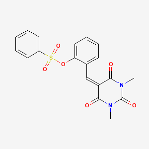 molecular formula C19H16N2O6S B5193237 2-[(1,3-dimethyl-2,4,6-trioxotetrahydro-5(2H)-pyrimidinylidene)methyl]phenyl benzenesulfonate 