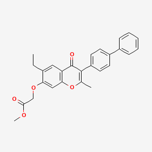 molecular formula C27H24O5 B5193348 methyl {[3-(4-biphenylyl)-6-ethyl-2-methyl-4-oxo-4H-chromen-7-yl]oxy}acetate 