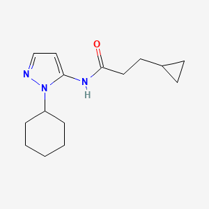 molecular formula C15H23N3O B5193355 N-(1-cyclohexyl-1H-pyrazol-5-yl)-3-cyclopropylpropanamide 
