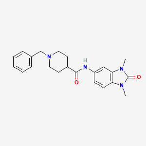 molecular formula C22H26N4O2 B5193362 1-benzyl-N-(1,3-dimethyl-2-oxo-2,3-dihydro-1H-benzimidazol-5-yl)-4-piperidinecarboxamide 