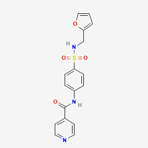 molecular formula C17H15N3O4S B5193396 N-(4-{[(2-furylmethyl)amino]sulfonyl}phenyl)isonicotinamide 