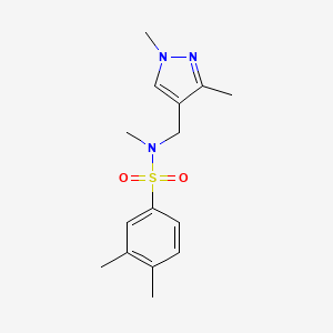 molecular formula C15H21N3O2S B5193400 N-[(1,3-dimethyl-1H-pyrazol-4-yl)methyl]-N,3,4-trimethylbenzenesulfonamide 