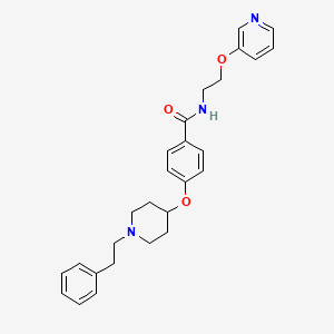 molecular formula C27H31N3O3 B5193411 4-{[1-(2-phenylethyl)-4-piperidinyl]oxy}-N-[2-(3-pyridinyloxy)ethyl]benzamide 