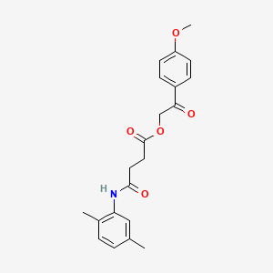 molecular formula C21H23NO5 B5193412 2-(4-methoxyphenyl)-2-oxoethyl 4-[(2,5-dimethylphenyl)amino]-4-oxobutanoate 