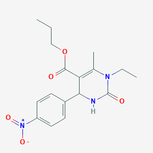 molecular formula C17H21N3O5 B5193419 propyl 1-ethyl-6-methyl-4-(4-nitrophenyl)-2-oxo-1,2,3,4-tetrahydro-5-pyrimidinecarboxylate 