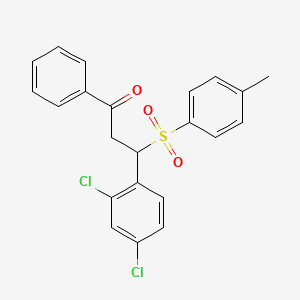 molecular formula C22H18Cl2O3S B5193423 3-(2,4-dichlorophenyl)-3-[(4-methylphenyl)sulfonyl]-1-phenyl-1-propanone 