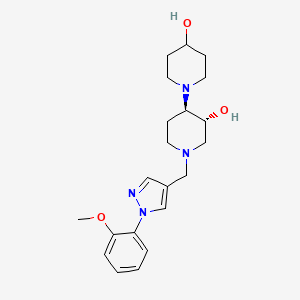 molecular formula C21H30N4O3 B5193459 (3'R*,4'R*)-1'-{[1-(2-methoxyphenyl)-1H-pyrazol-4-yl]methyl}-1,4'-bipiperidine-3',4-diol 