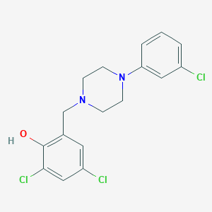 molecular formula C17H17Cl3N2O B5193476 2,4-dichloro-6-{[4-(3-chlorophenyl)-1-piperazinyl]methyl}phenol 