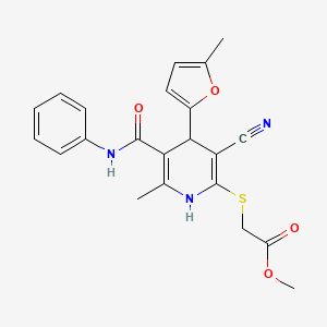 molecular formula C22H21N3O4S B5193481 methyl {[5-(anilinocarbonyl)-3-cyano-6-methyl-4-(5-methyl-2-furyl)-1,4-dihydro-2-pyridinyl]thio}acetate CAS No. 415688-15-2