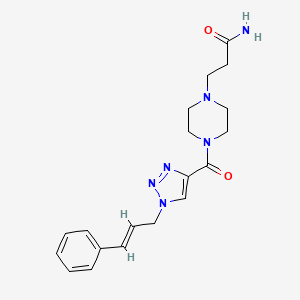 molecular formula C19H24N6O2 B5193484 3-[4-({1-[(2E)-3-phenyl-2-propen-1-yl]-1H-1,2,3-triazol-4-yl}carbonyl)-1-piperazinyl]propanamide 