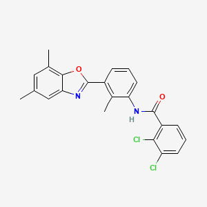 molecular formula C23H18Cl2N2O2 B5193499 2,3-dichloro-N-[3-(5,7-dimethyl-1,3-benzoxazol-2-yl)-2-methylphenyl]benzamide 