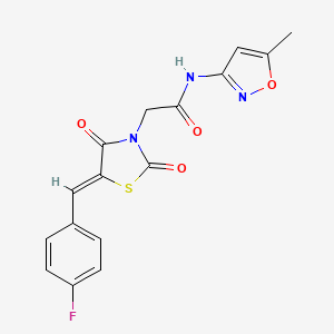 molecular formula C16H12FN3O4S B5193518 2-[5-(4-fluorobenzylidene)-2,4-dioxo-1,3-thiazolidin-3-yl]-N-(5-methyl-3-isoxazolyl)acetamide 