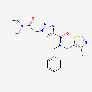 molecular formula C21H26N6O2S B5193551 N-benzyl-1-[2-(diethylamino)-2-oxoethyl]-N-[(4-methyl-1,3-thiazol-5-yl)methyl]-1H-1,2,3-triazole-4-carboxamide 