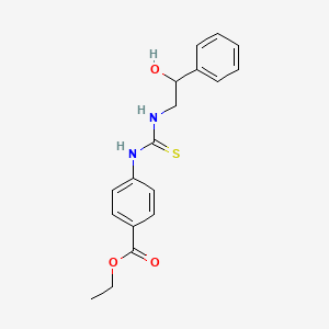 molecular formula C18H20N2O3S B5193566 ethyl 4-({[(2-hydroxy-2-phenylethyl)amino]carbonothioyl}amino)benzoate 