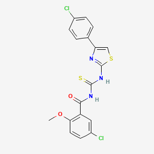 molecular formula C18H13Cl2N3O2S2 B5193587 5-chloro-N-({[4-(4-chlorophenyl)-1,3-thiazol-2-yl]amino}carbonothioyl)-2-methoxybenzamide 