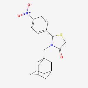 molecular formula C20H24N2O3S B5193599 3-(1-adamantylmethyl)-2-(4-nitrophenyl)-1,3-thiazolidin-4-one 