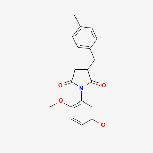 molecular formula C20H21NO4 B5193621 1-(2,5-dimethoxyphenyl)-3-(4-methylbenzyl)-2,5-pyrrolidinedione 