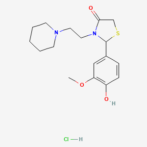 molecular formula C17H25ClN2O3S B5193624 2-(4-hydroxy-3-methoxyphenyl)-3-[2-(1-piperidinyl)ethyl]-1,3-thiazolidin-4-one hydrochloride 
