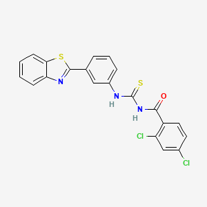 molecular formula C21H13Cl2N3OS2 B5193632 N-({[3-(1,3-benzothiazol-2-yl)phenyl]amino}carbonothioyl)-2,4-dichlorobenzamide 