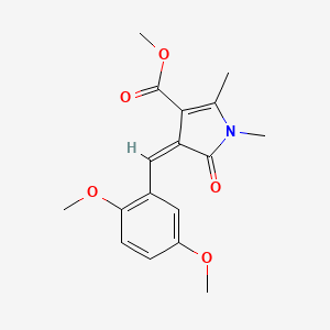 molecular formula C17H19NO5 B5193650 methyl 4-(2,5-dimethoxybenzylidene)-1,2-dimethyl-5-oxo-4,5-dihydro-1H-pyrrole-3-carboxylate 