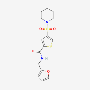 molecular formula C15H18N2O4S2 B5193658 N-(2-furylmethyl)-4-(1-piperidinylsulfonyl)-2-thiophenecarboxamide 