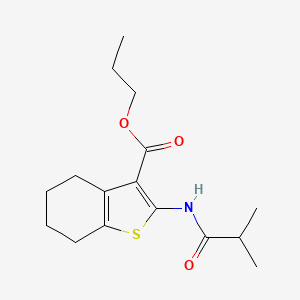 molecular formula C16H23NO3S B5193692 propyl 2-(isobutyrylamino)-4,5,6,7-tetrahydro-1-benzothiophene-3-carboxylate 